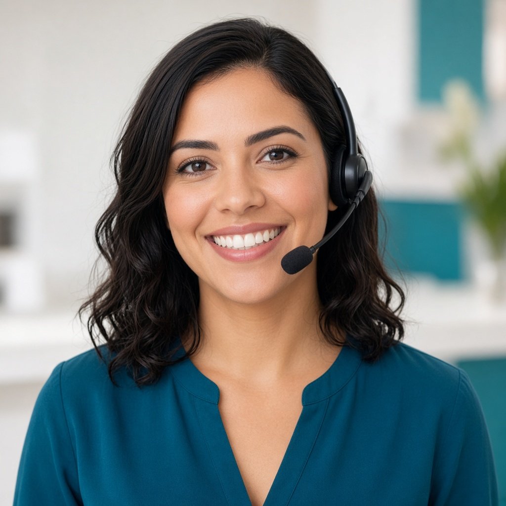 Atendente pronta para conversar
